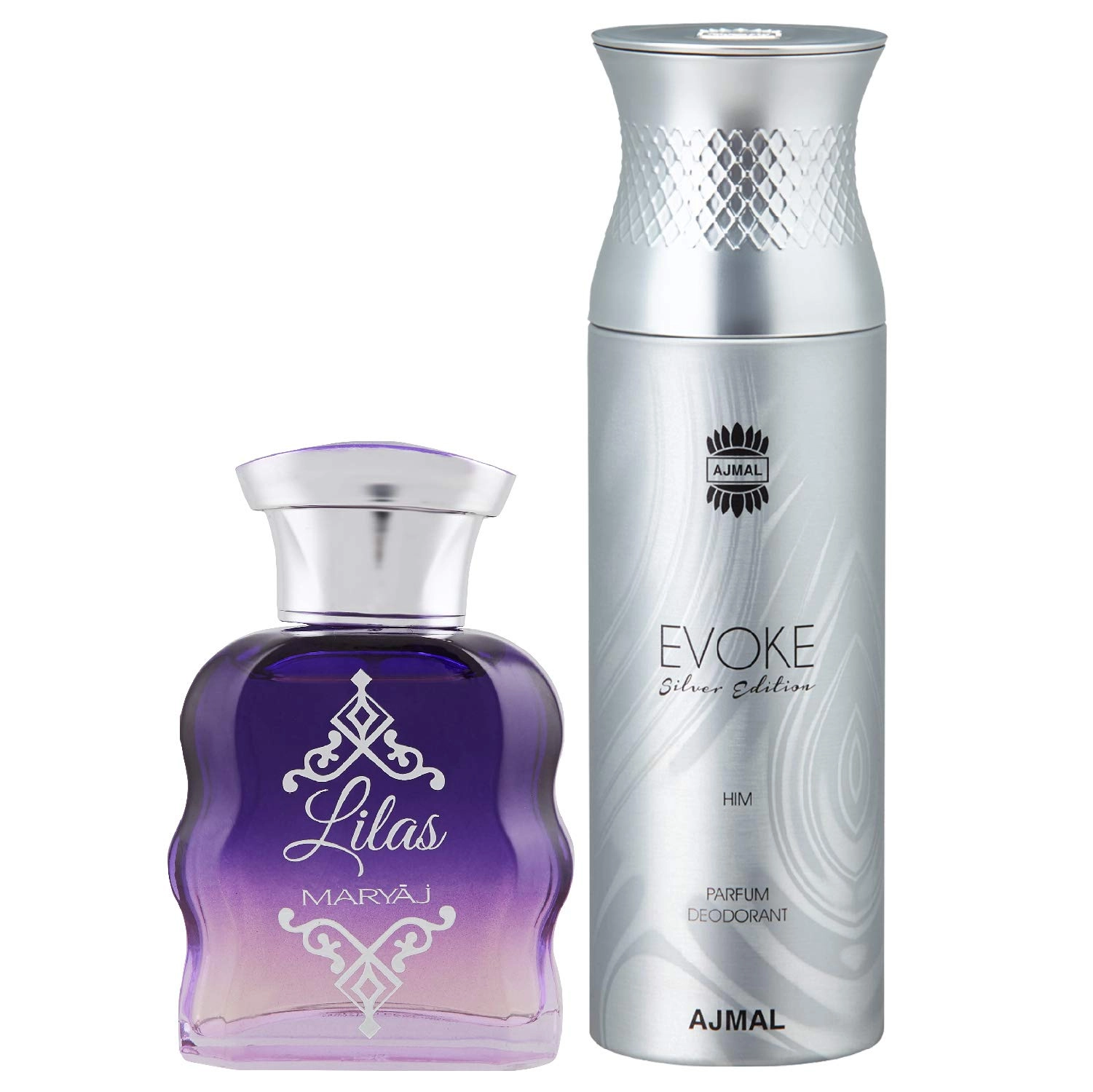 Ajmal Perfume Lilas Eau de Parfum - 100ml + Evoke Silver Edition - 200ml