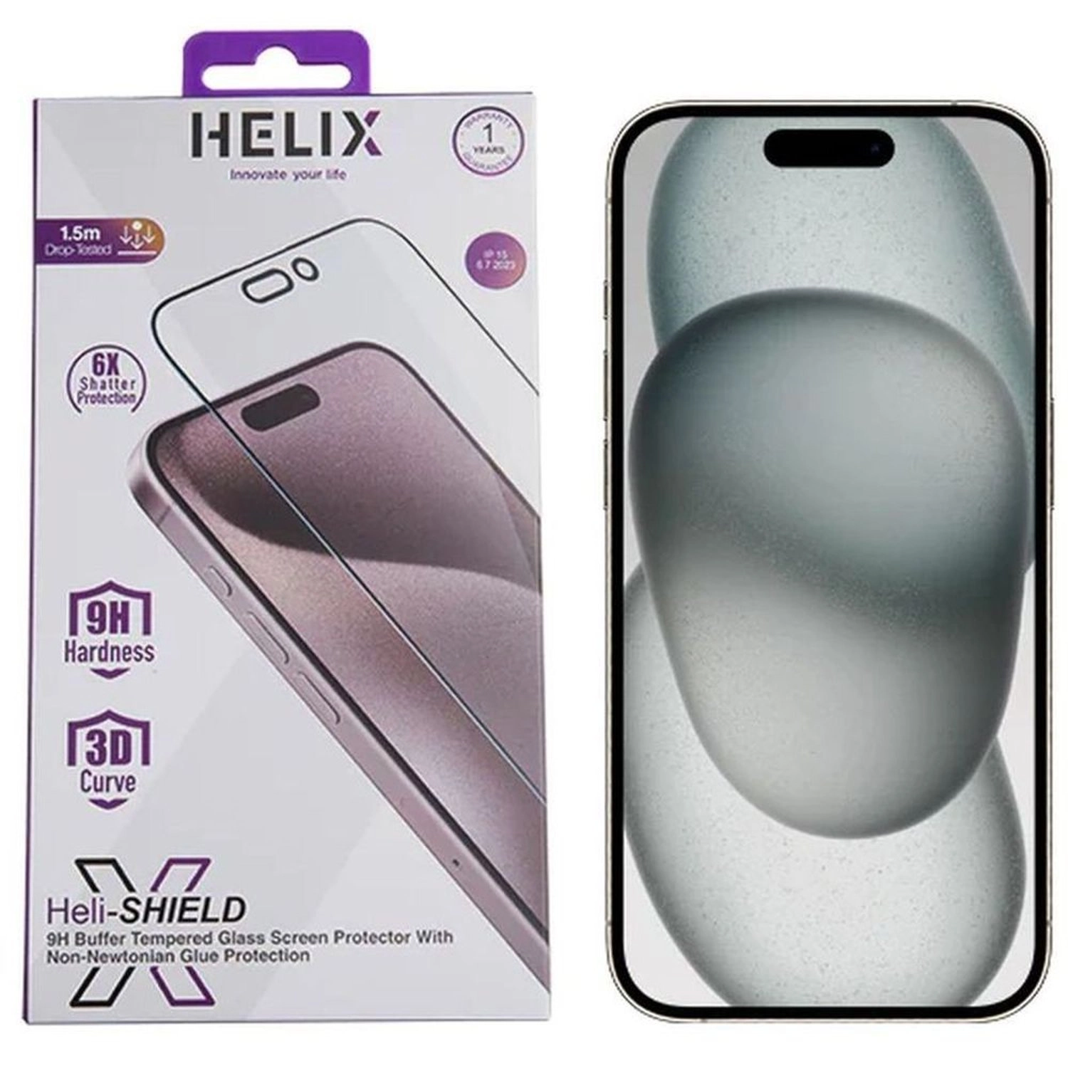 Clear Tempered Glass Screen Protector for iPhone 15 Pro Max