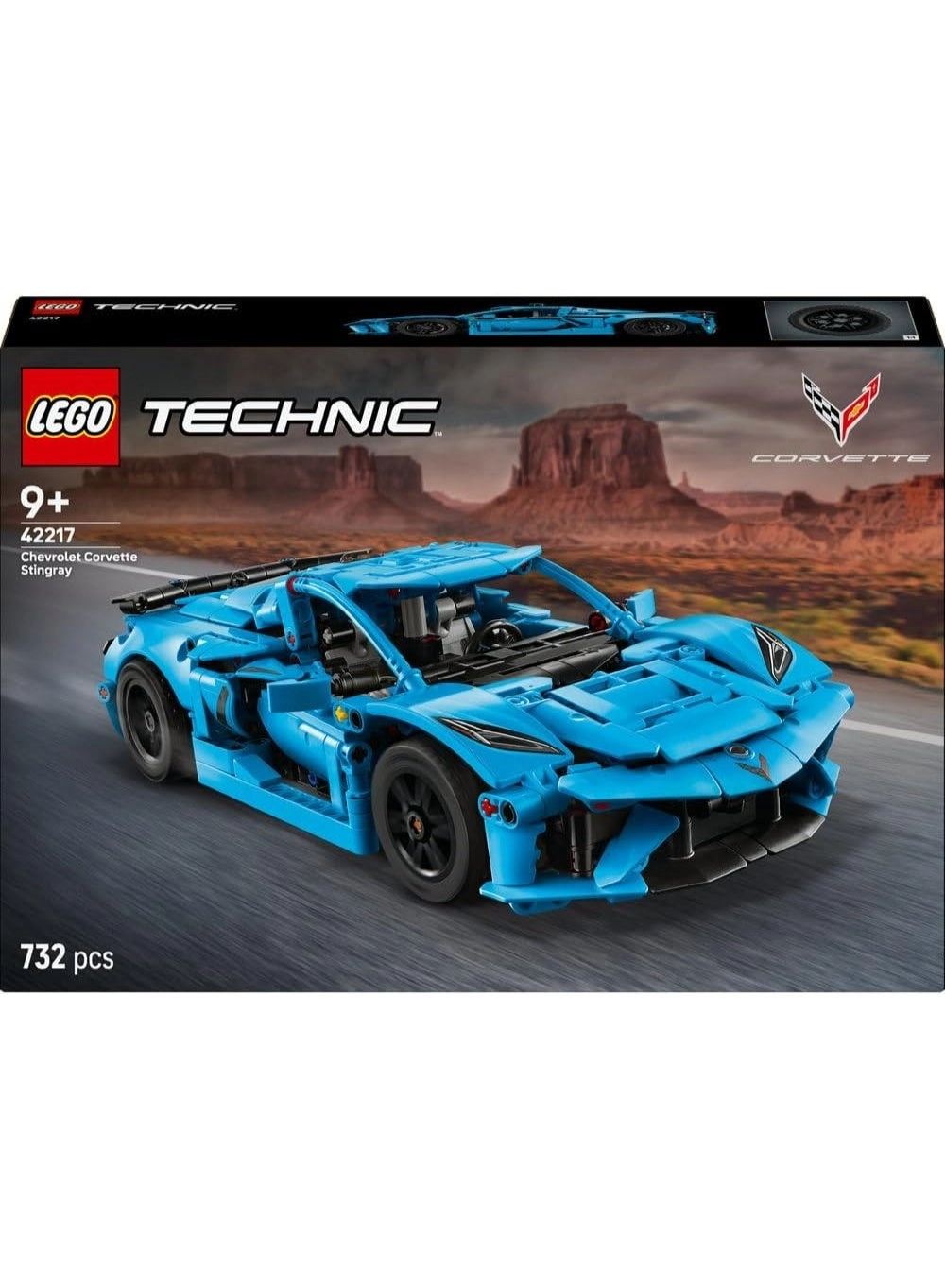 Technic Chevrolet Corvette Stingray (42217) - Blue Race Car Moving 8-Cylinder Engine