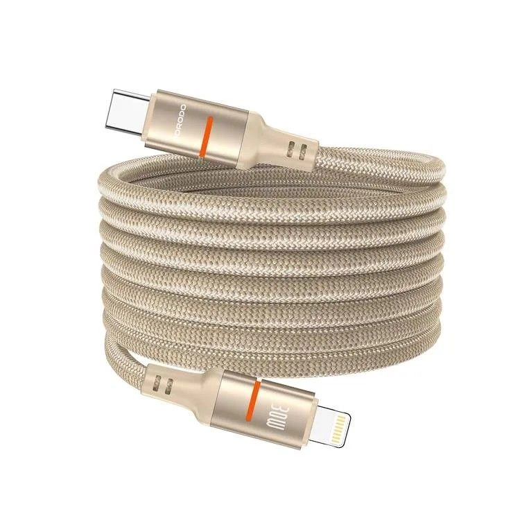 Porodo Type-C To Lightning Magnetic Braided Cable - 1.2m Type-C Lightning