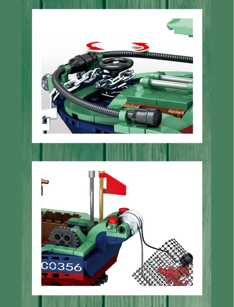 Fishing Boat Building Blocks Set - 582 pcs