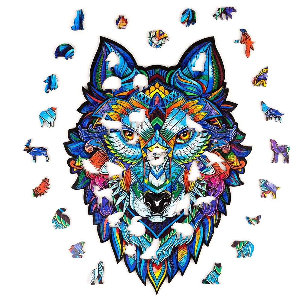 Majestic Wolf Wooden Puzzle (4107390-WOLF_M) - 185 pcs