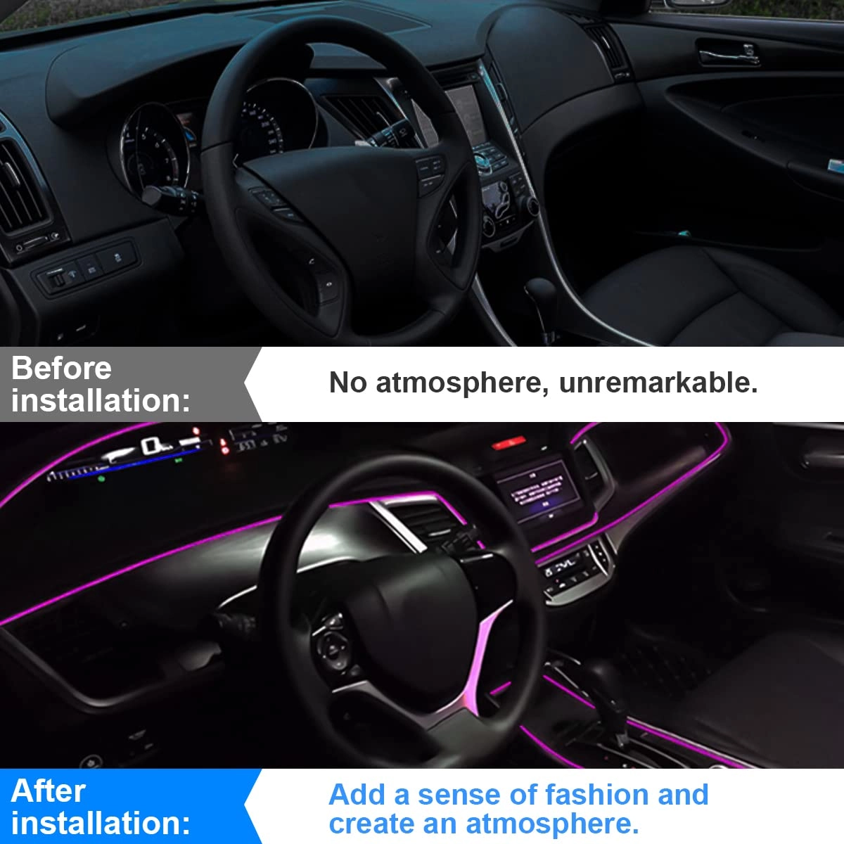 EL Wire Interior LED Strip Lights - 10FT