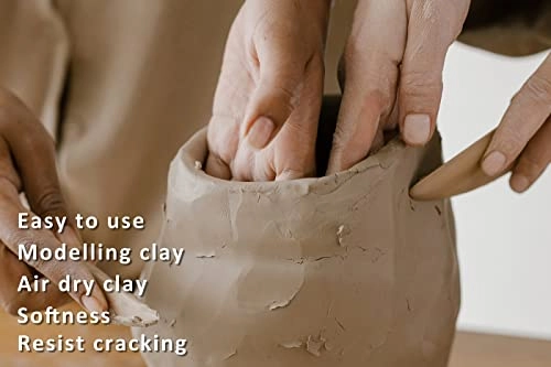 Natural Air-Dry Clay - 10LBs + Pottery Tools Clay Sculpting Tool Set - 40 Pcs