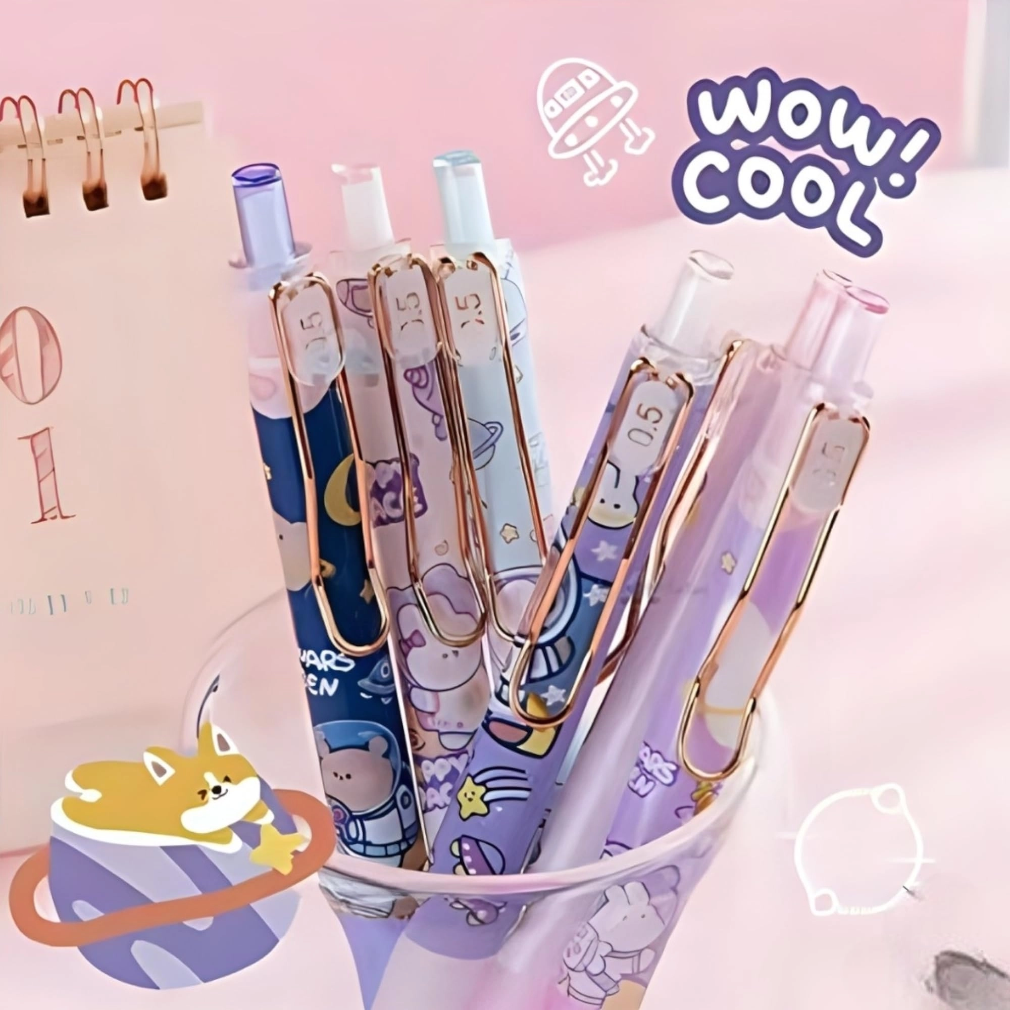 Retractable Gel Pen - Set of 6 0.5mm