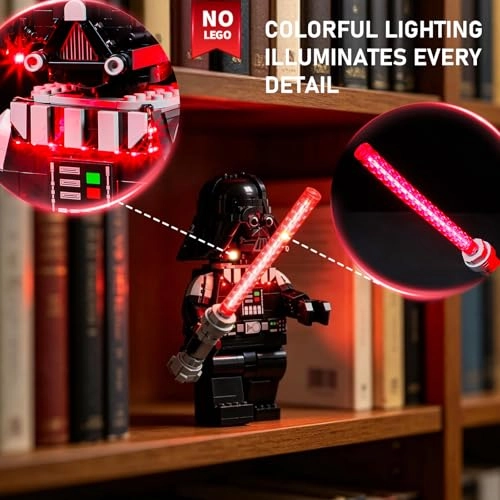 2.0 Light Kit Compatible with Lego Star Wars Up-Scaled Darth Vader Minifigure