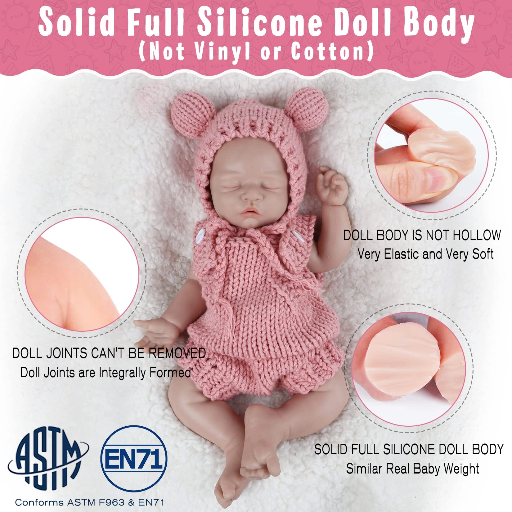 Reborn Baby Doll - 18 inch Silicone Boy Ages 3+