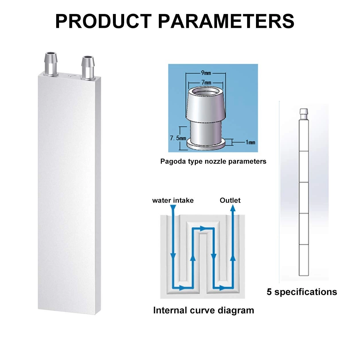 Aluminum Water Cooling Block - Liquid Water Cooler Heat Sink