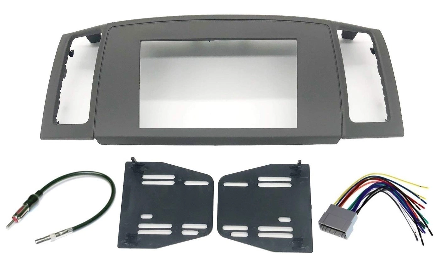 Double Din Navigation Radio Bezel Dash Install Kit - Standard Wiring Harness Antenna Adapter