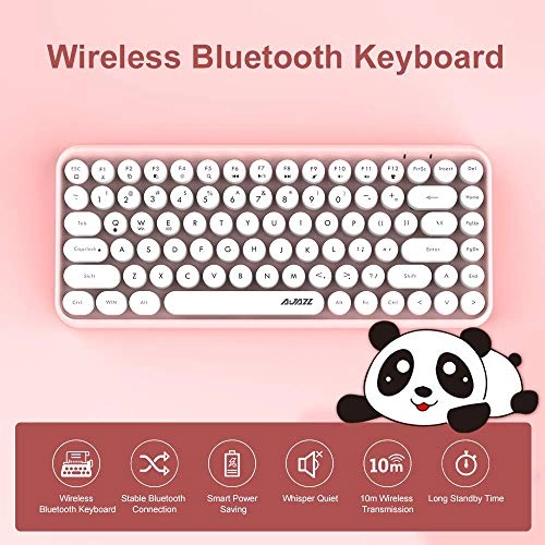 84-Key Keyboard - Retro Round Keycaps Bluetooth