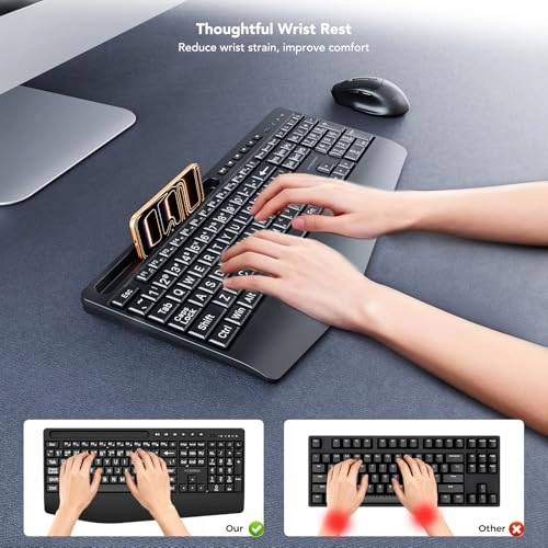 Large Print Wireless Keyboard - Wireless