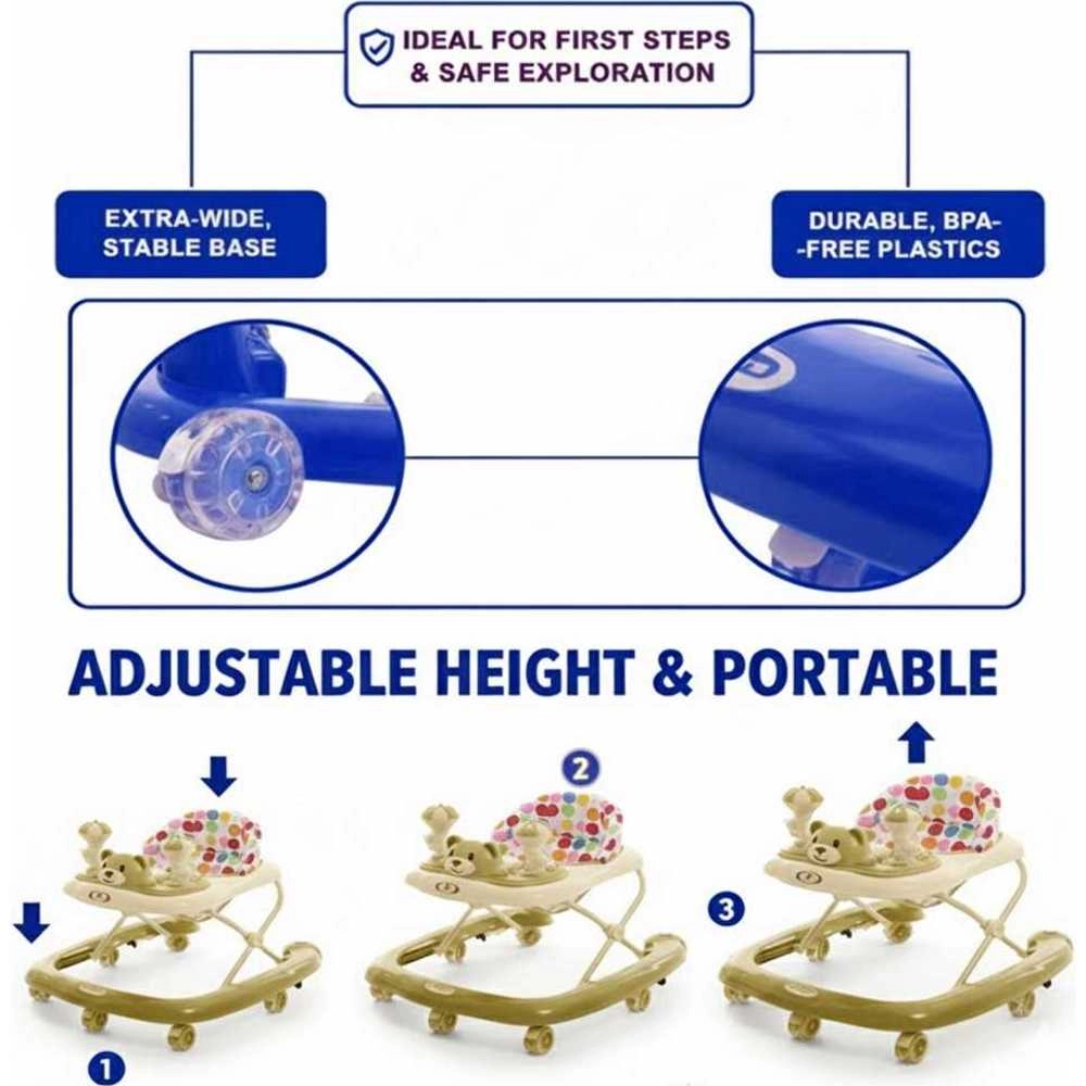 Baby Walker - Coffee + Head Protection Pillow - Blue