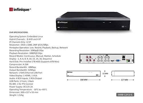 2MP Hybrid 8Ch DVR Kit - 4 Cameras