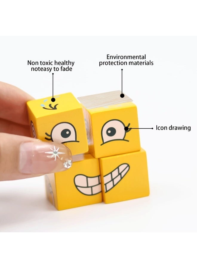 Face Changing Cube 3D Wooden Puzzle - 16 pcs