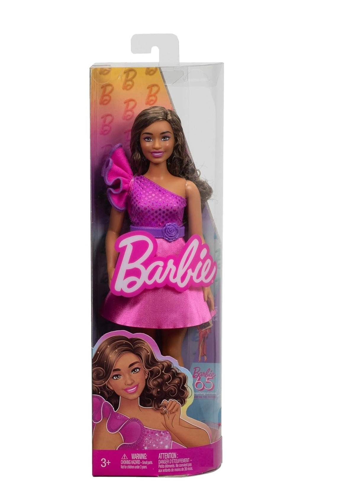 Barbie Fashionistas - Curvy Brown Hair Sparkly Dress Ages 5+