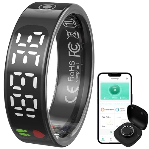 Smart Ring - Touch Screen Heart Rate Monitor Sleep Tracker