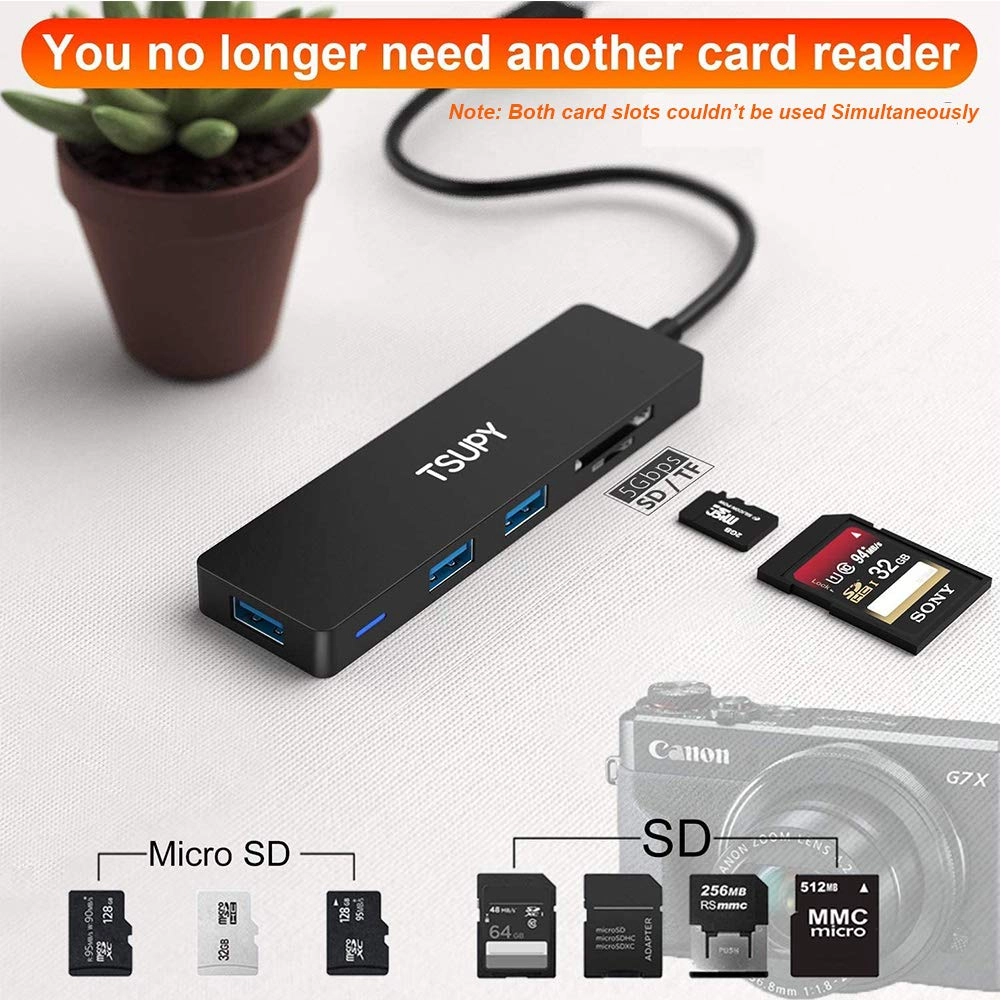 USB Hub - 3.0 5 in 1 SD Micro SD Card Reader