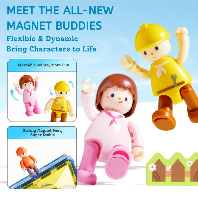 Colorful Magnetic Tiles - 32 pcs Family Time