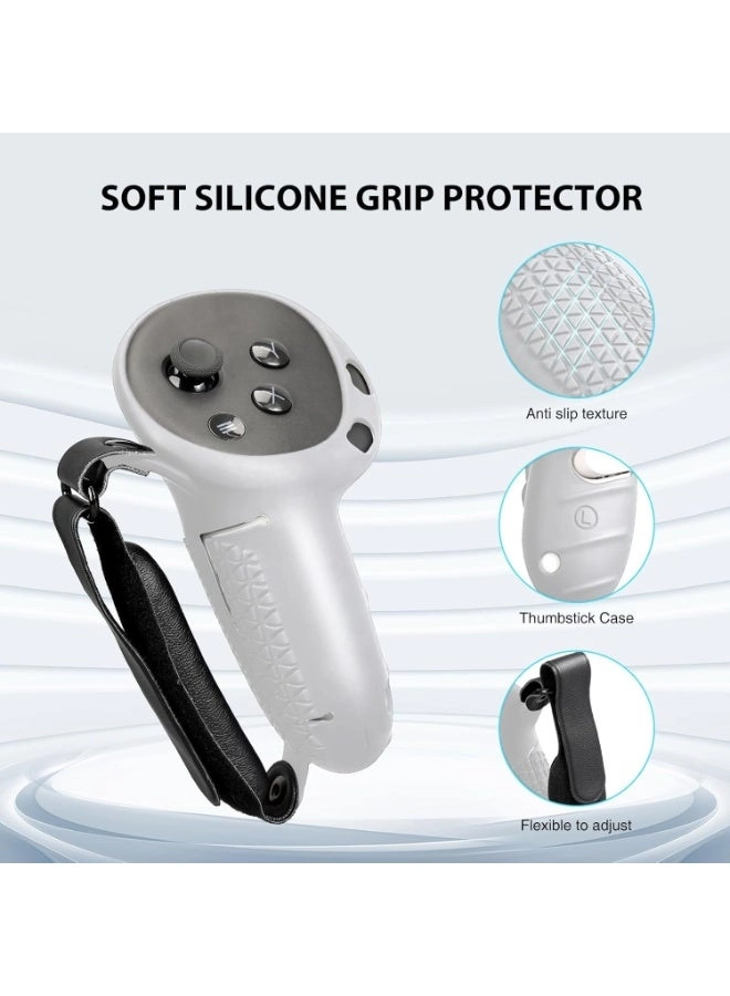 Controller Grips for Quest 3 - Upgraded Adjustable Foam Knuckle Straps