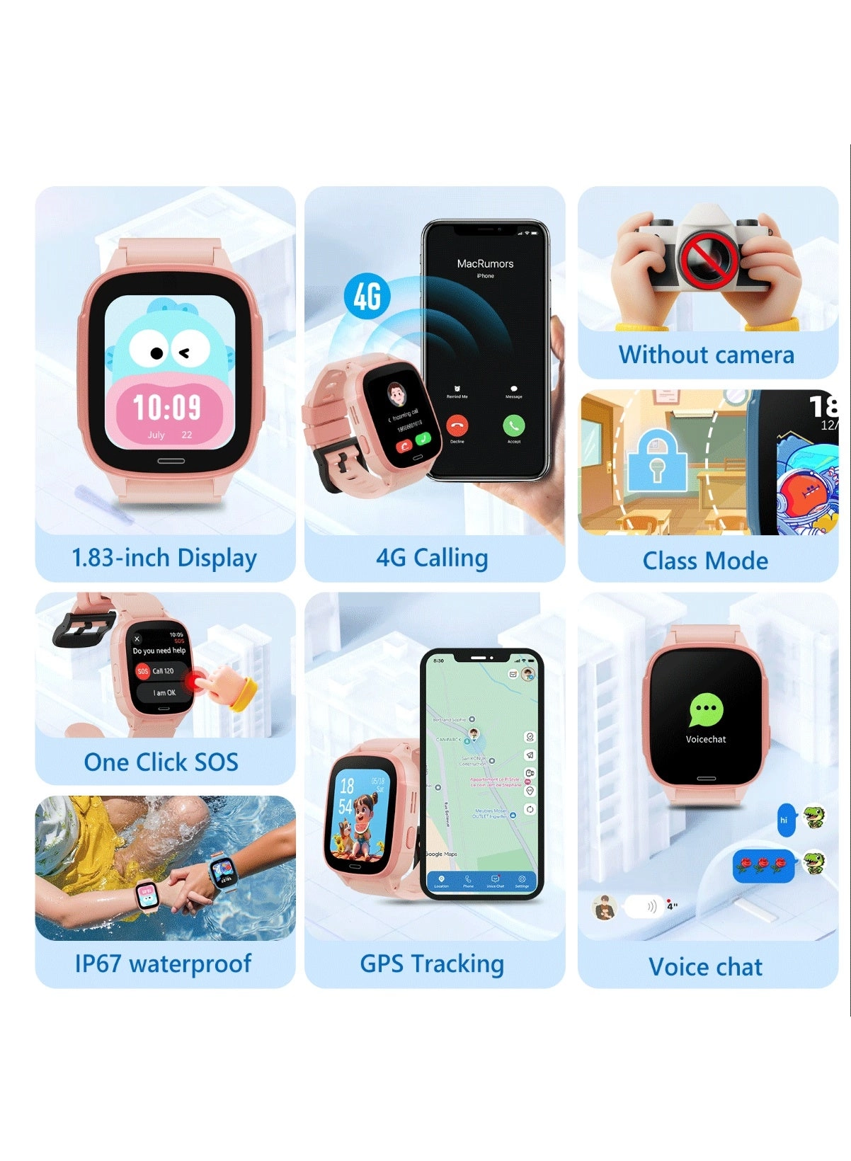 WK1 43mm ABS+PC LTE GPS