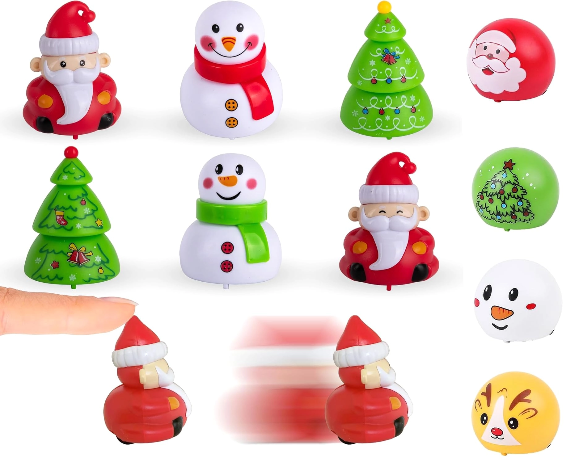 amyang Christmas Pull Back Cars - 10PCS