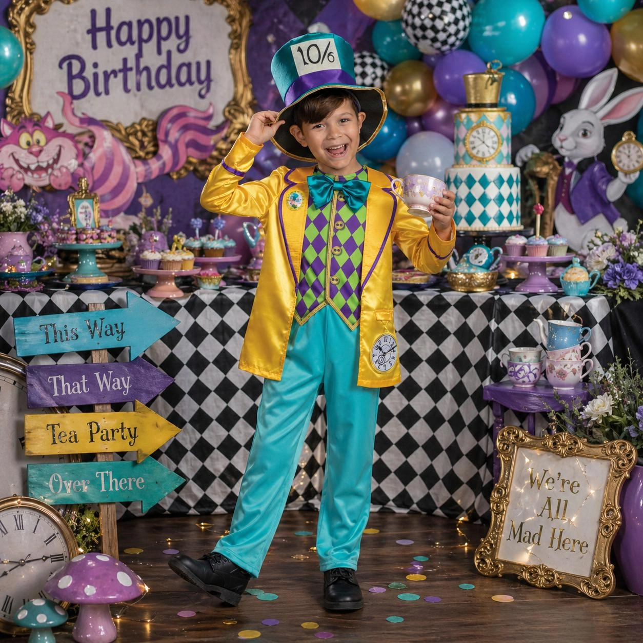 Mad Hatter Alice in Wonderland Costume - Child 7-8 years old