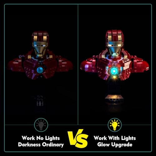 Light kit Compatible with 76327 Iron Man MK4 Bust - LED Standard Version