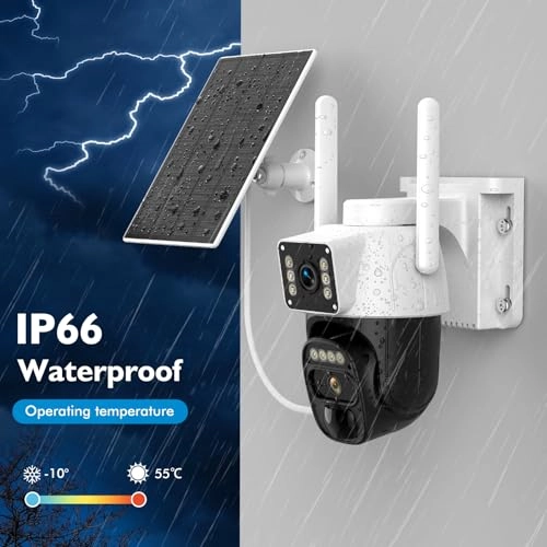 Dual Lens Solar Security Camera 2K