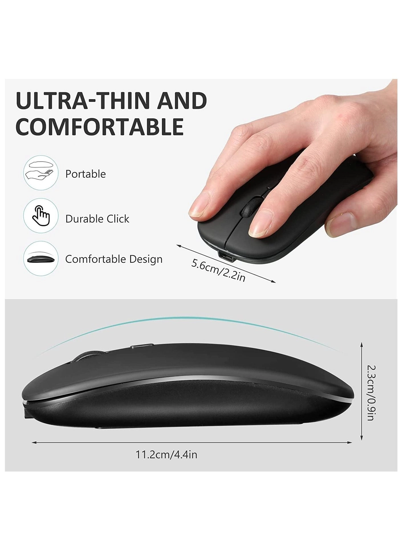 Slim Rechargeable Dual Mode Mouse - Wireless