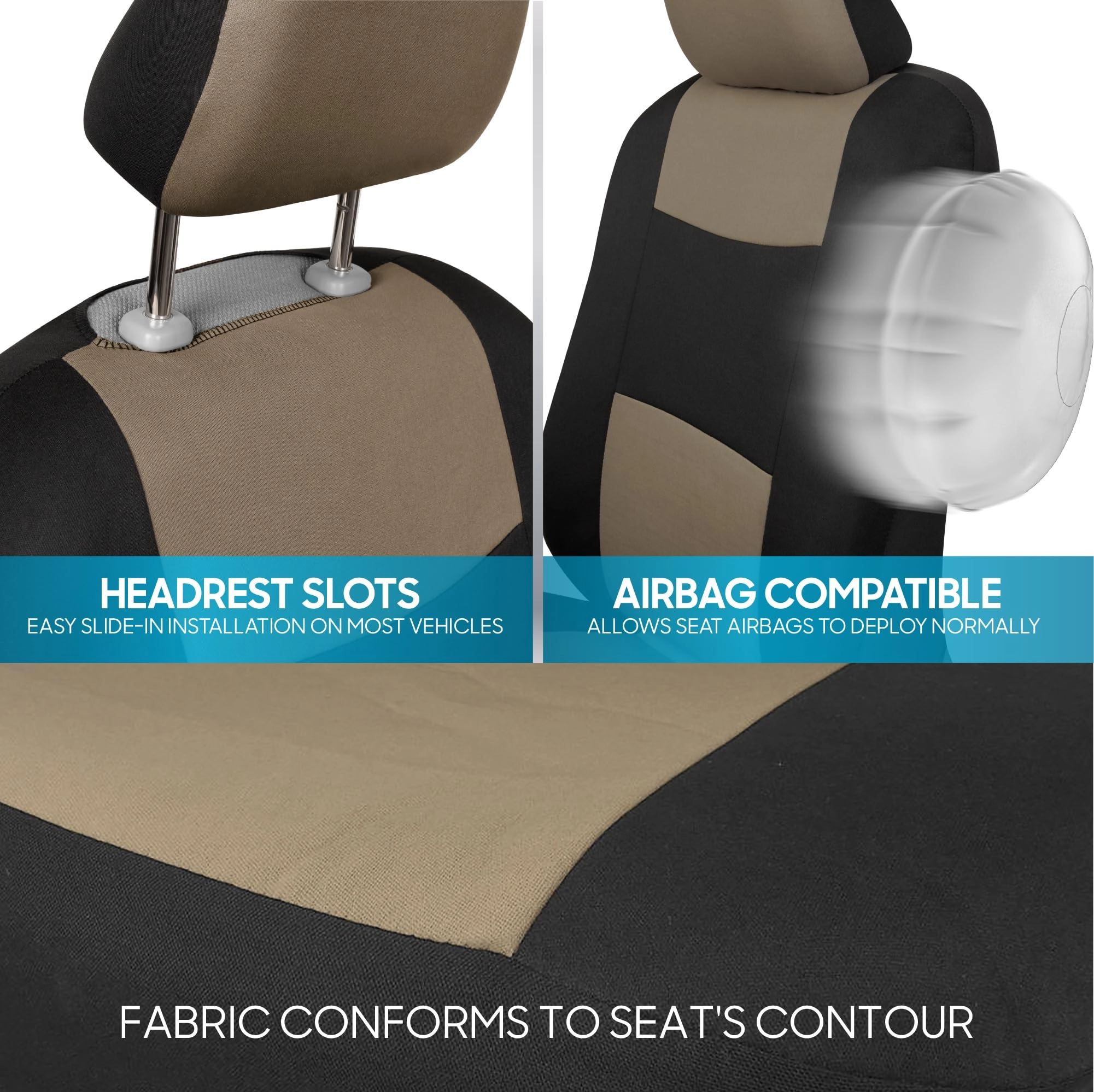 PolyPro Car Seat Covers - Solid Beige Universal Fit