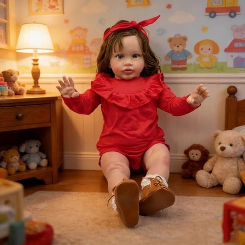 Pippa Reborn Baby Doll - 26 inch Cotton Vinyl Hand-rooted Curly Hair Ages 3+