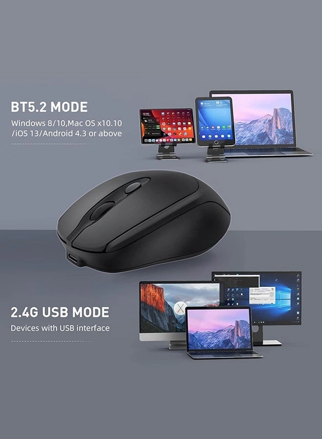 Wireless Gaming Mouse - 2.4G Bluetooth USB-C Wired