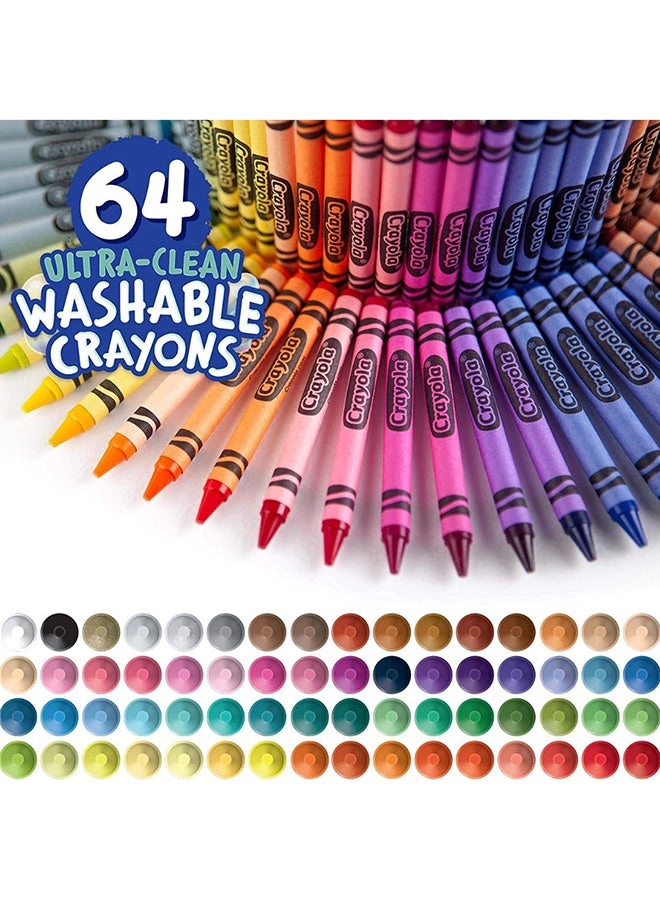 Ultra-Clean Washable Crayons - 64 Pcs