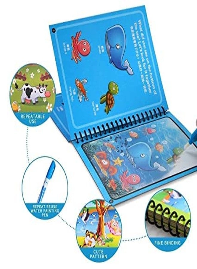 Magic Water Coloring Doodle Book - Magic Pen Reusable Quick Dry