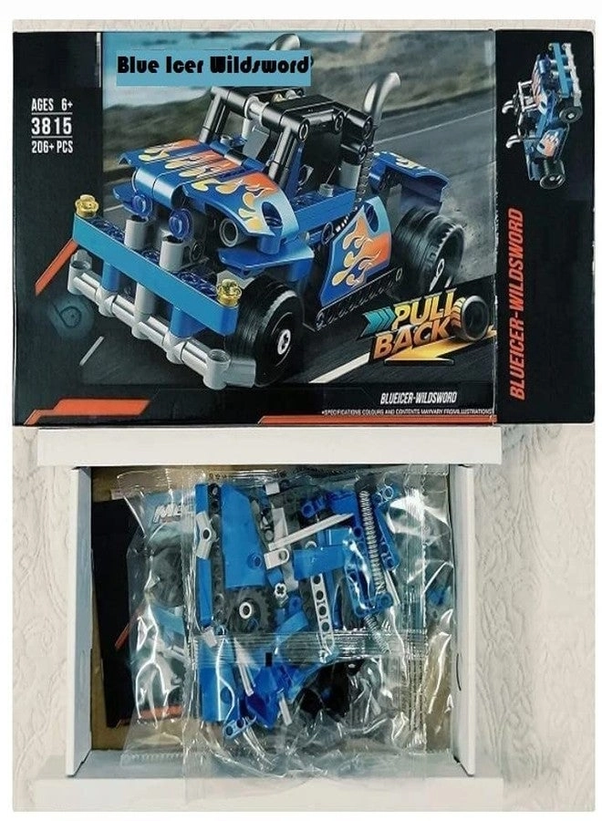 Constructor Pull Back Car - Blue Ice Building Block