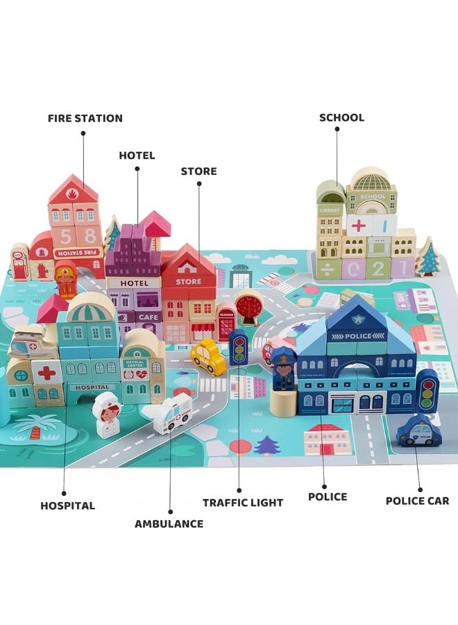Wooden Building Blocks - City 120 pcs
