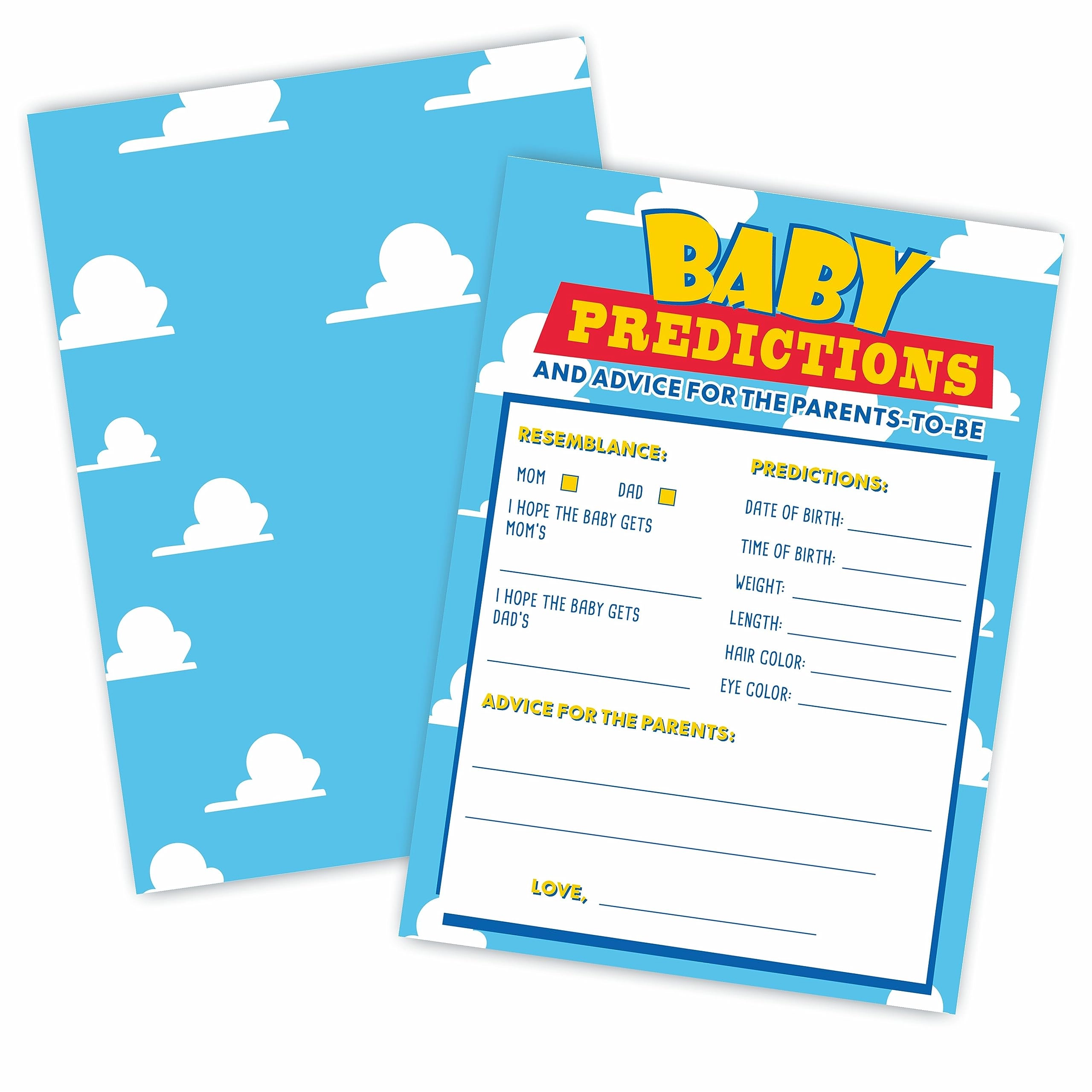 TPYEN Baby Shower Prediction And Advice Cards - 30 PCS Baby shower