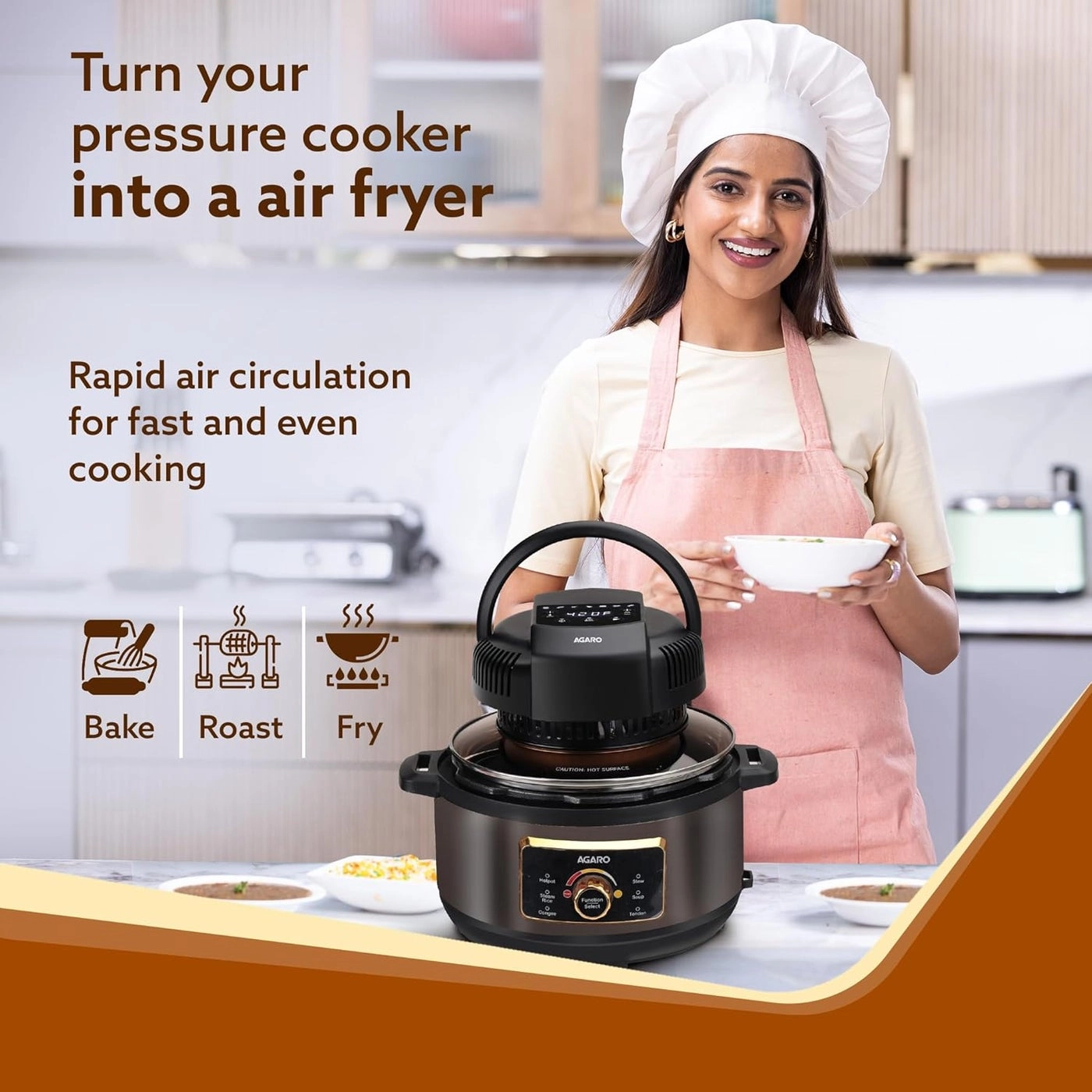 Imperial Pot Lid Air Fryer - 5L 6L 8L