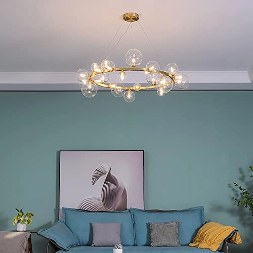 Full Copper Glass Chandelier - 7 Heads 90*27*30cm