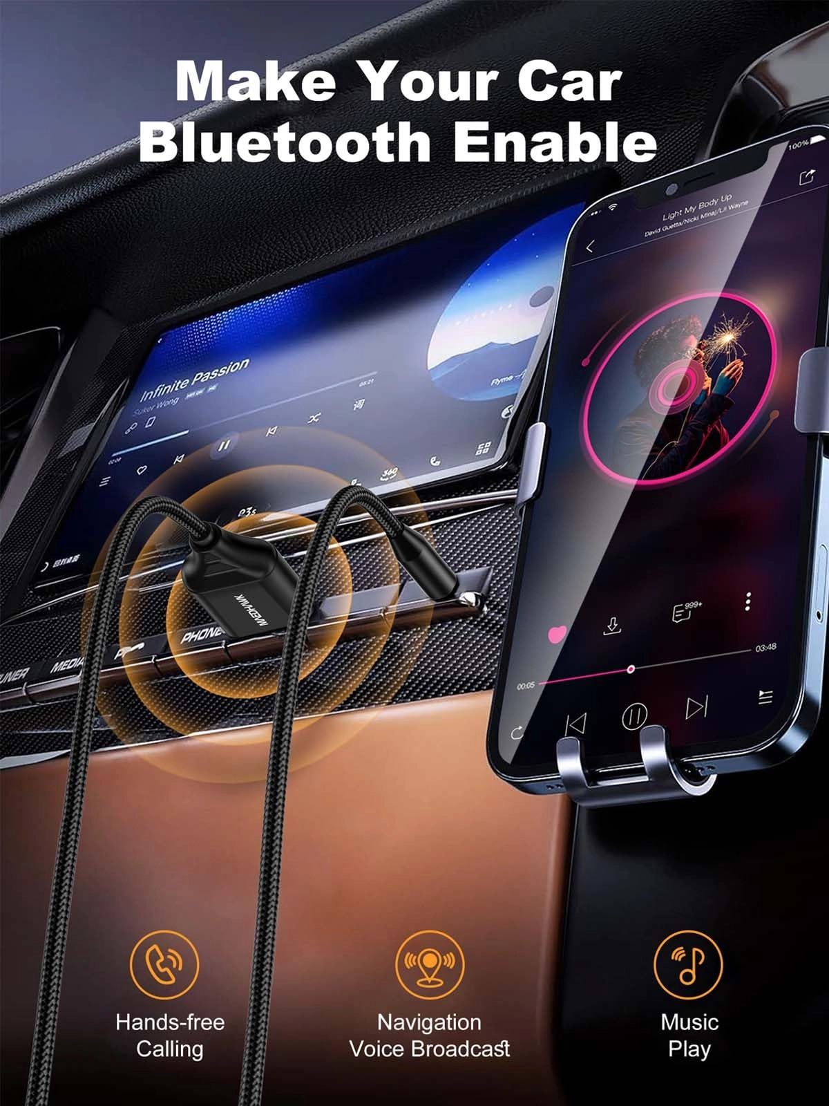 Bluetooth Aux Adapter - Bluetooth 5.2 3.5mm