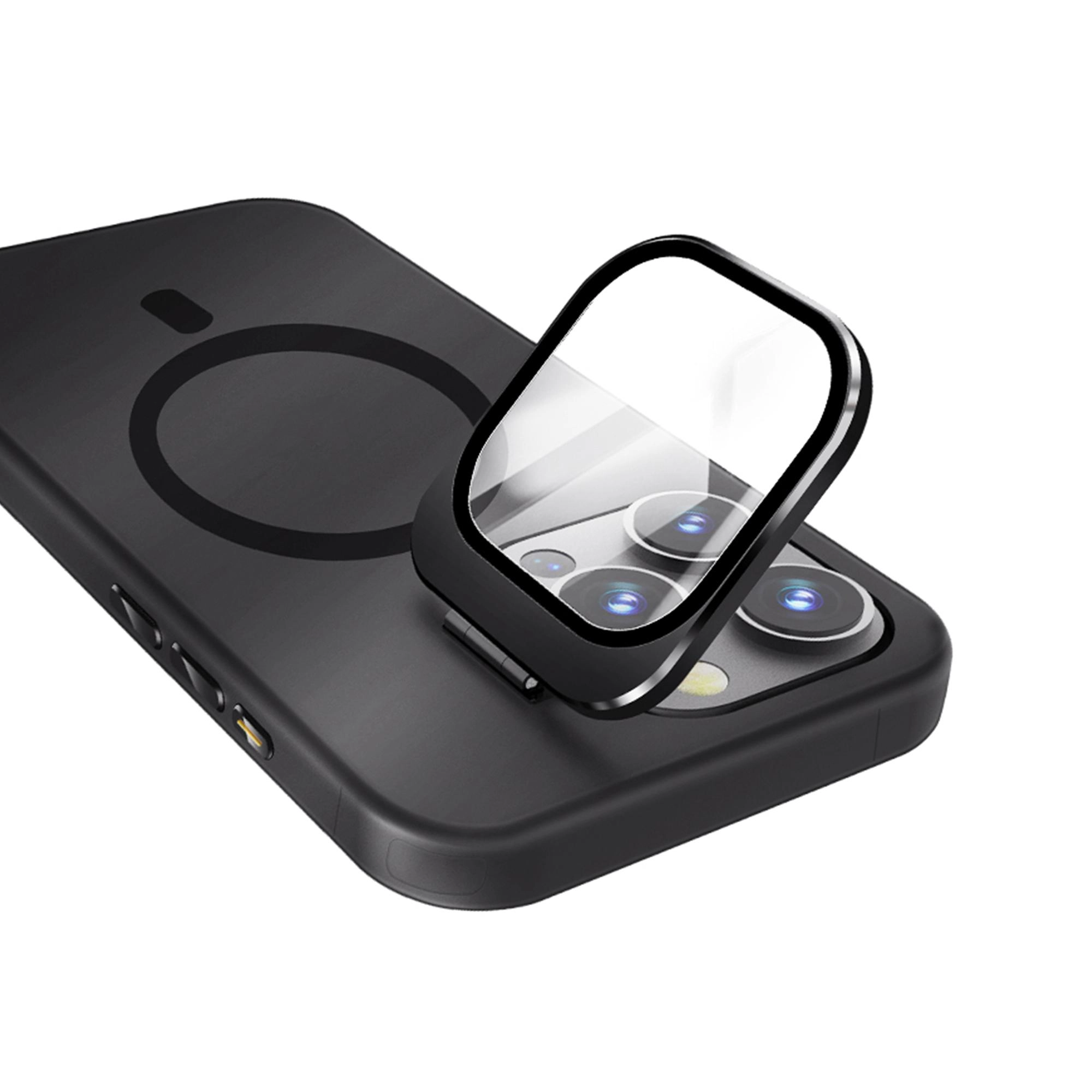 Camera Glass Stand Cover Case for iPhone 15 Pro Max