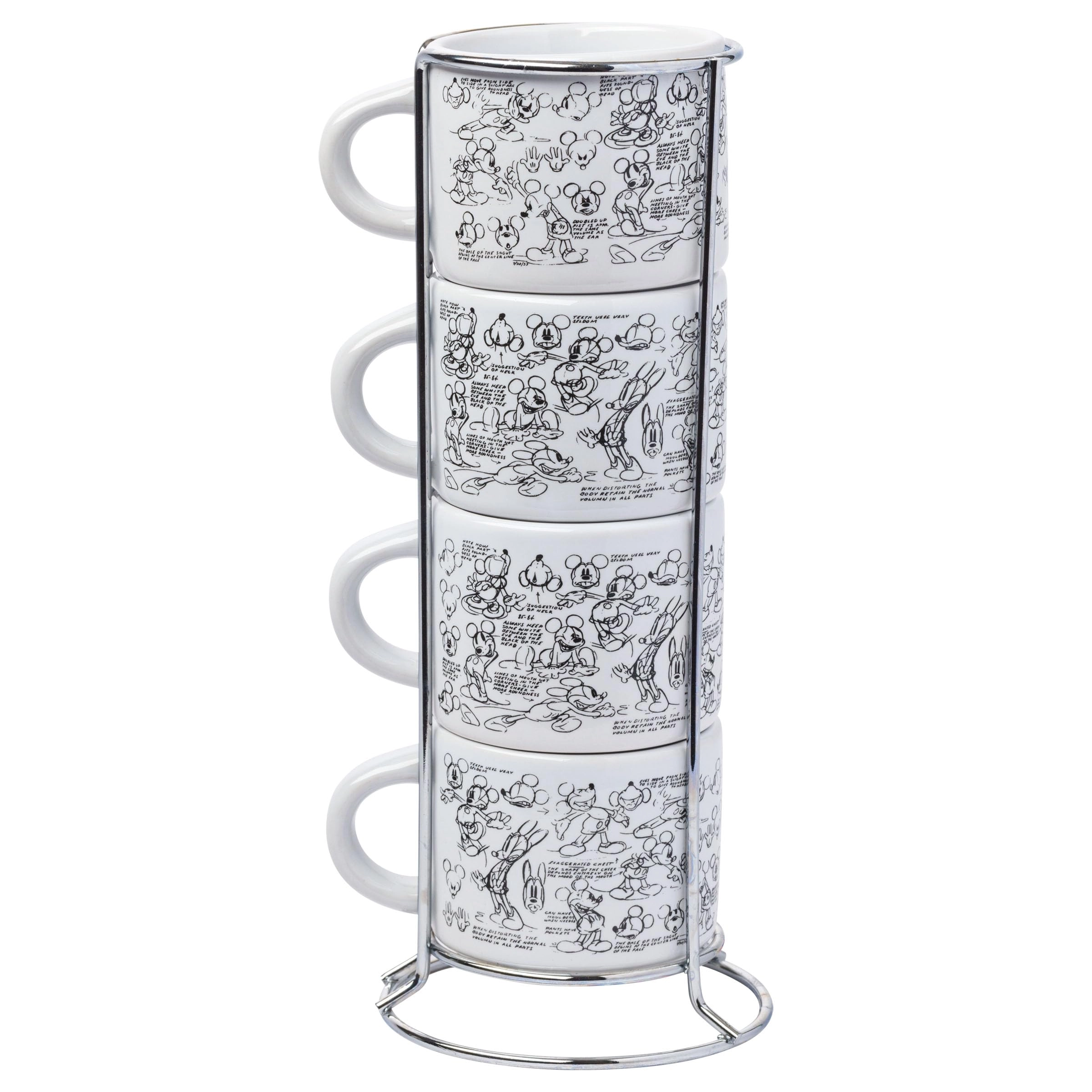 Disney Mickey Mouse Reusable Cup - 4 pcs - Vintage Sketches