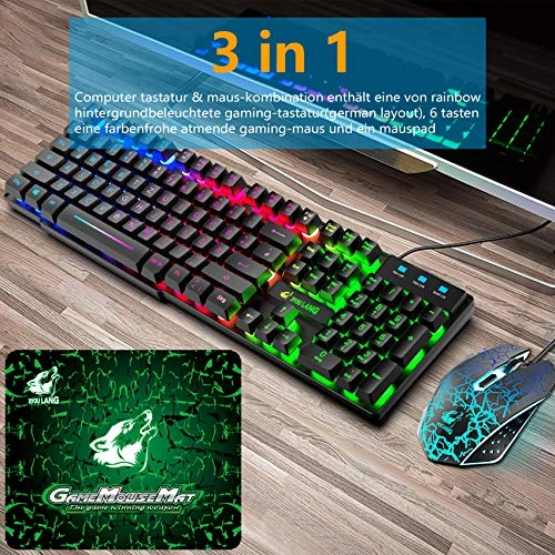 Gaming Keyboard and Mouse Set - DE Wired