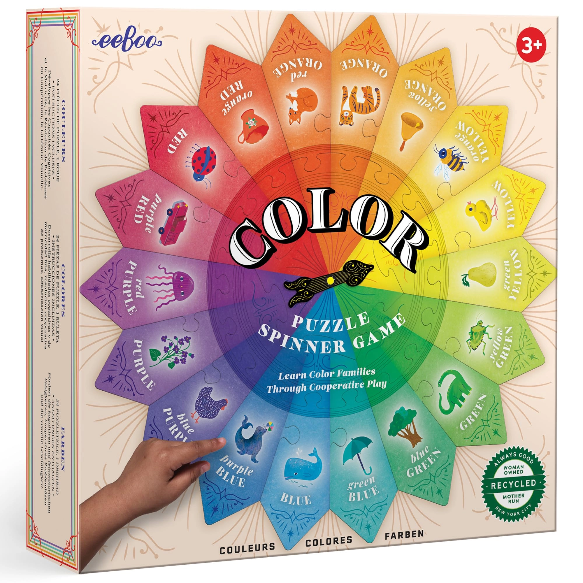 eeBoo Color Puzzle Spinner Game - 3+ 24 pieces