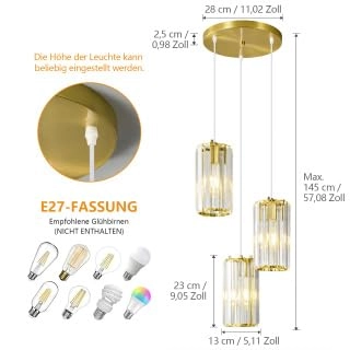 Chandelier - 3-Luces Chrome Crystal