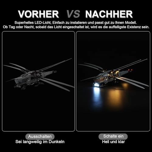 LED Light Kit for LEGO 10327 Dune Atreides Royal Ornithopter - ABS Plastic, Copper