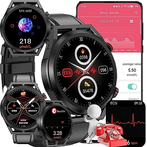 Blood Glucose Smart Watch - ECG HRV 20 Sports Modes