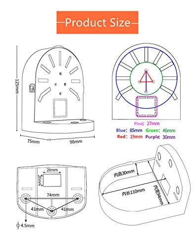 L Shape Dome Camera Bracket - High Quality ABS 125x98x75mm