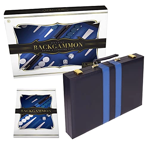 Backgammon Set - Premium Leather Case Strategy & Tip Guide