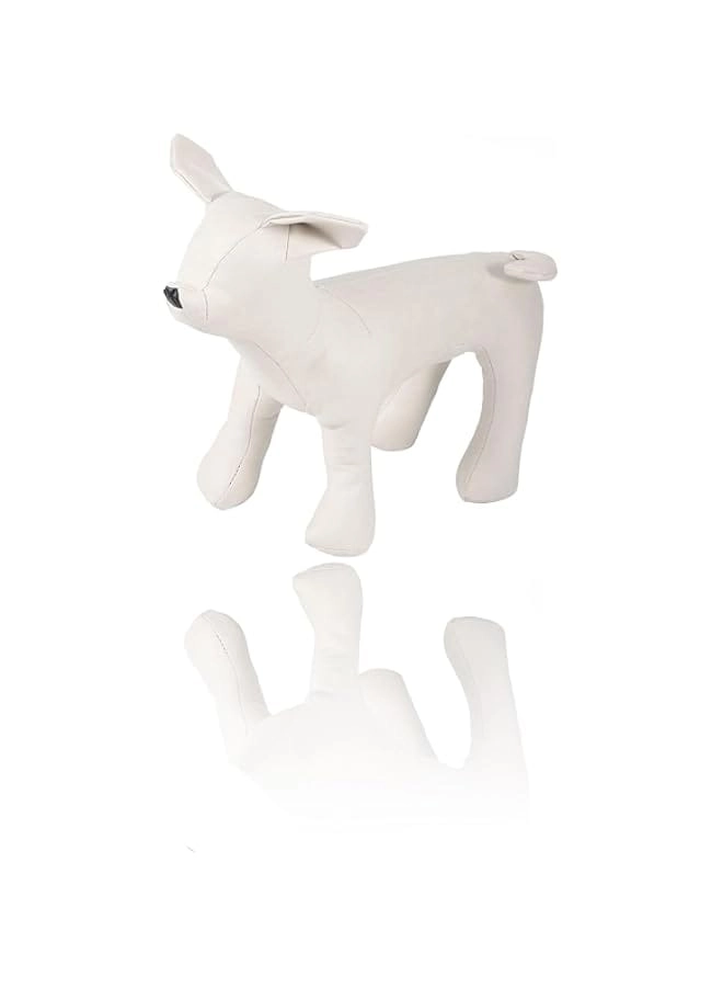 HuHa Mart Leather Dog Mannequin - Standing Position White Small